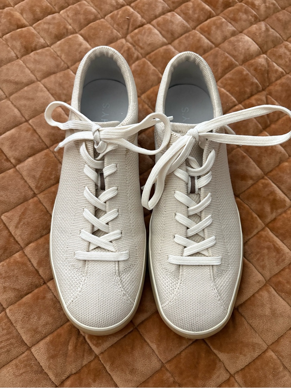 Rothy's Cream Knit Lace-Up Women's Sneakers